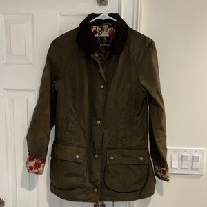 Barbour Hope Beadnell Waxed Jacket - Army Green (Size 4)